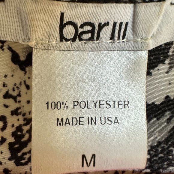 BAR III Snakeskin Print Zipper Front Cinched Waist Short Sleeve Dress Medium - Picture 14 of 16